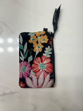 Vera Bradley coin purse with lanyard in pattern tangerine twist